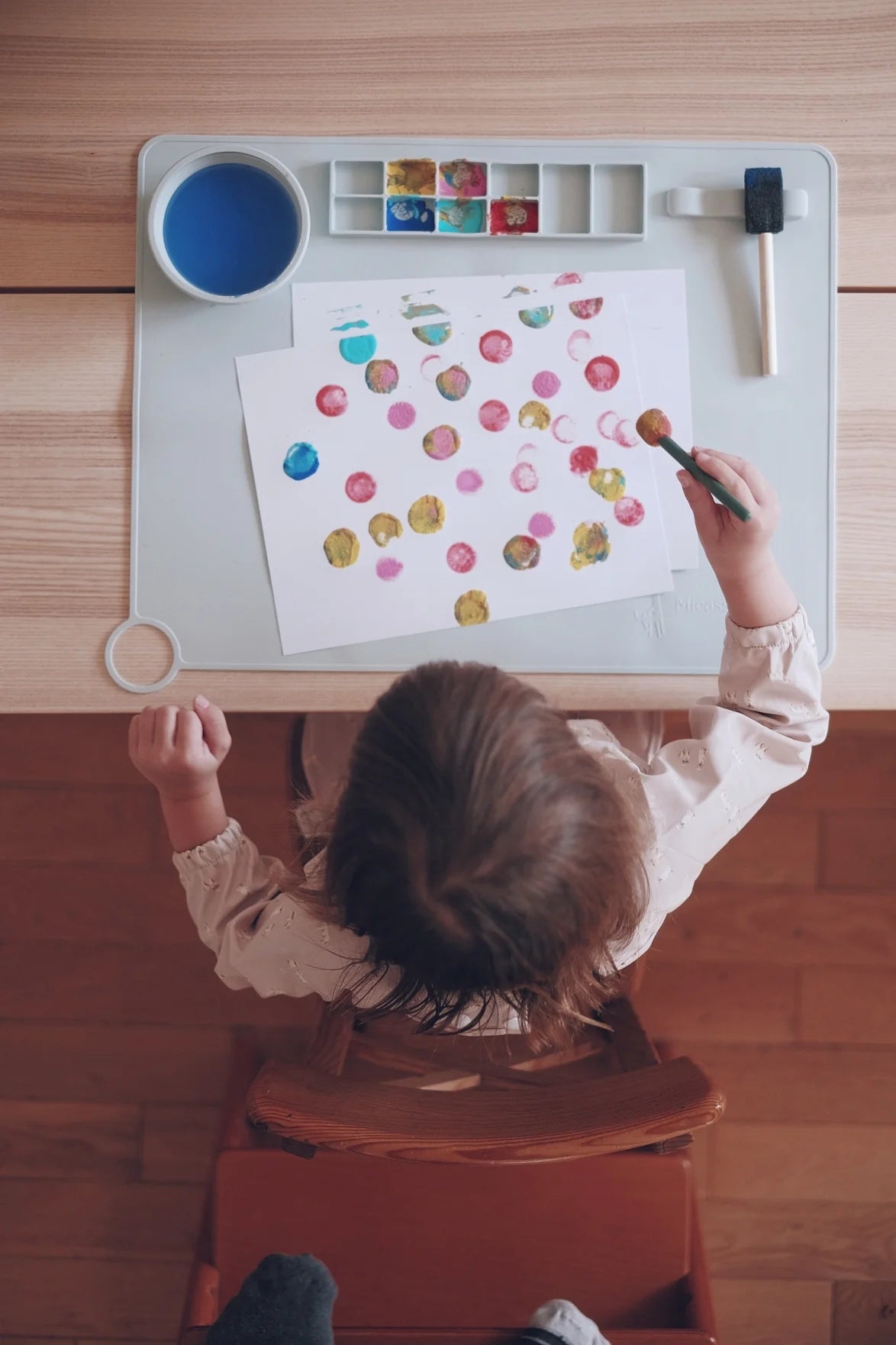 Kids Silicone Art Placemat | Blue Cupcake