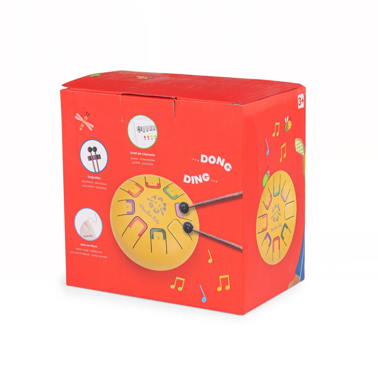 Tambour à languettes | Moulin Roty x Tambú 6" 8 tons | Jaune Popipop