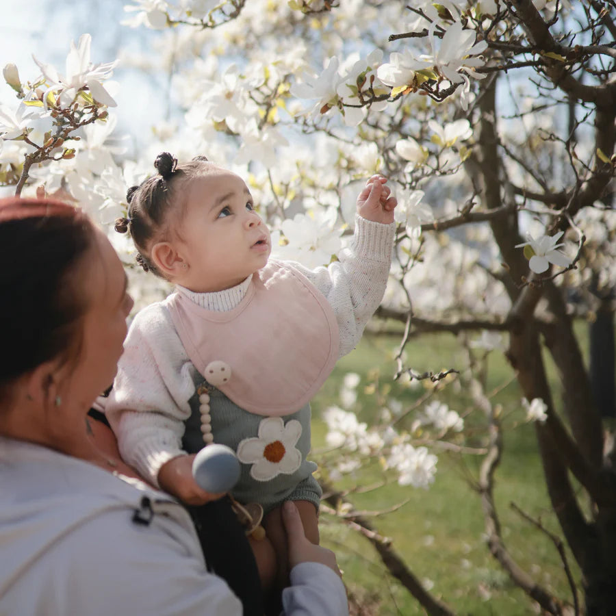 Muslin Bib 2-Pack | Pink floral & blush