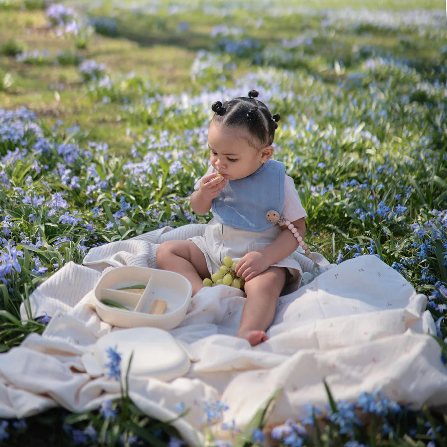 Muslin Bib 2-Pack | Tradewinds & baby blue