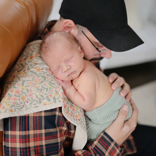 Bavoirs d'épaule | Fleurs pastel & brouillard