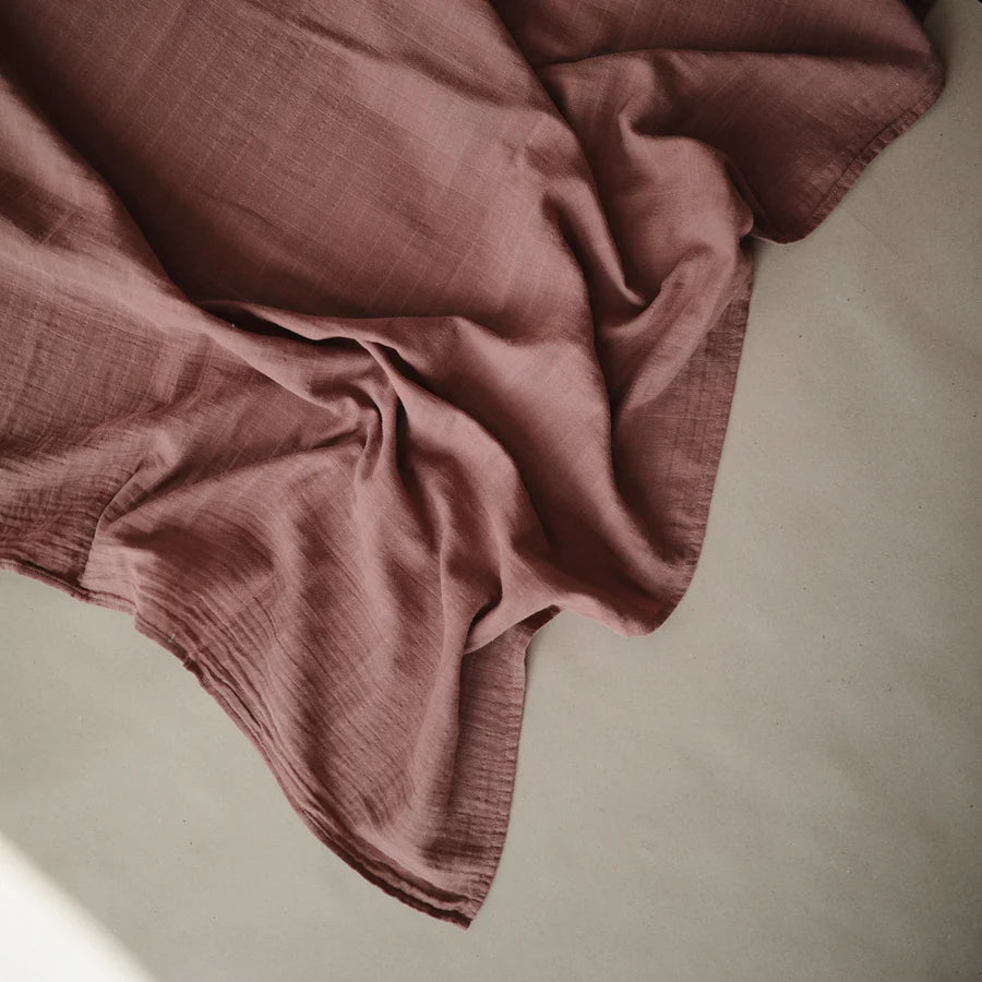 Organic cotton swaddle muslin | Cedar