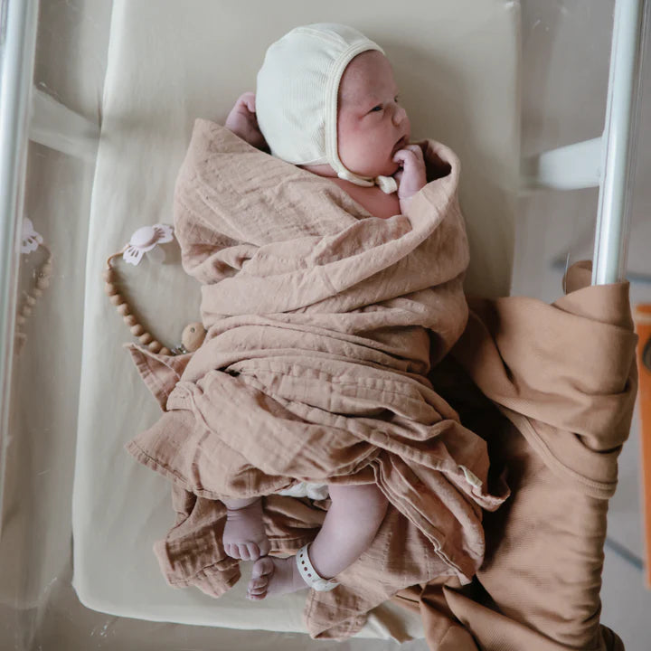 Organic cotton swaddle muslin | Cedar
