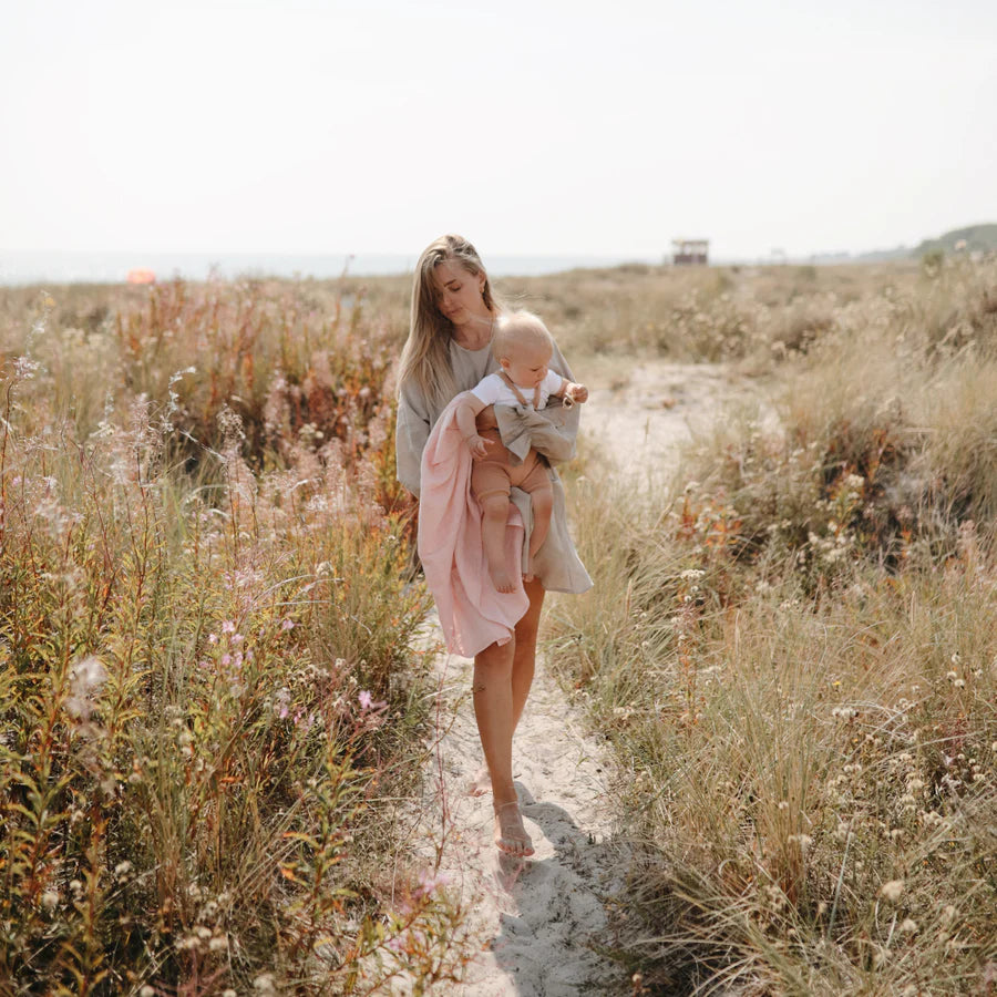 Mousseline en coton organique | Rose Vanille