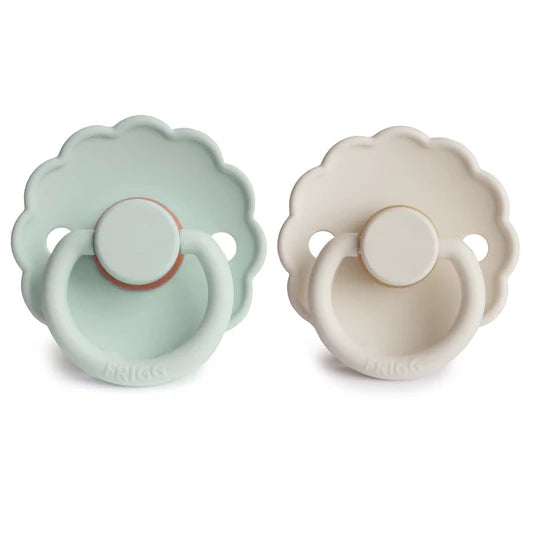 Daisy Natural Rubber Pacifier | Seafoam & Cream