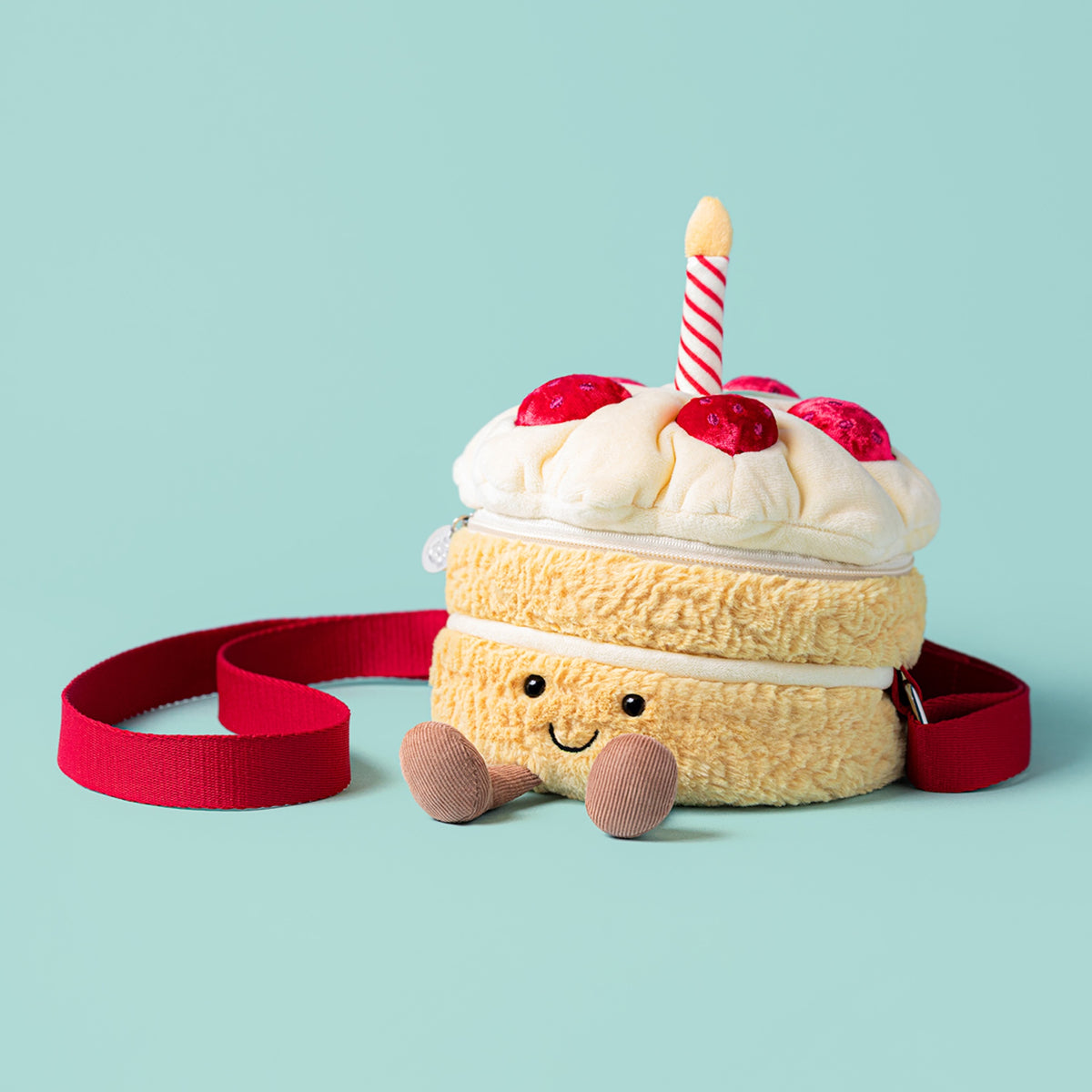 Peluche Jellycat | Sac à bandoulière Gâteau d'anniversaire amusant