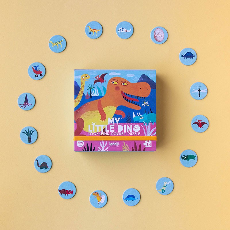 Puzzle de poche cherche & trouve | Mon petit dino | 24 pcs
