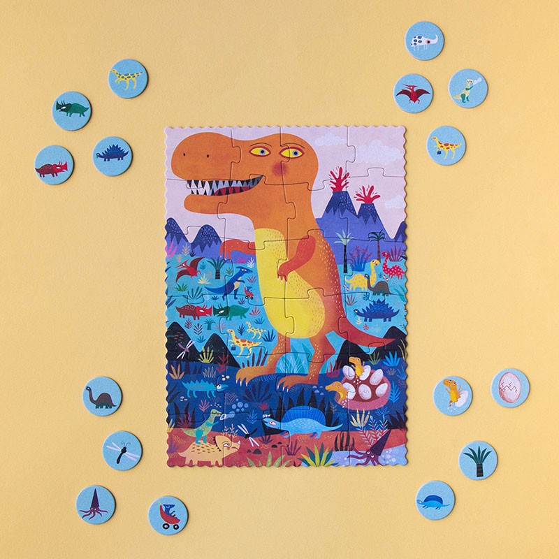 Puzzle de poche cherche & trouve | Mon petit dino | 24 pcs
