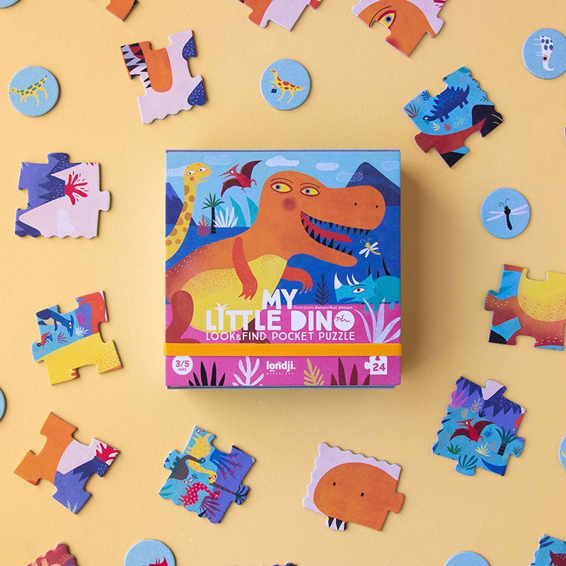 Puzzle de poche cherche & trouve | Mon petit dino | 24 pcs