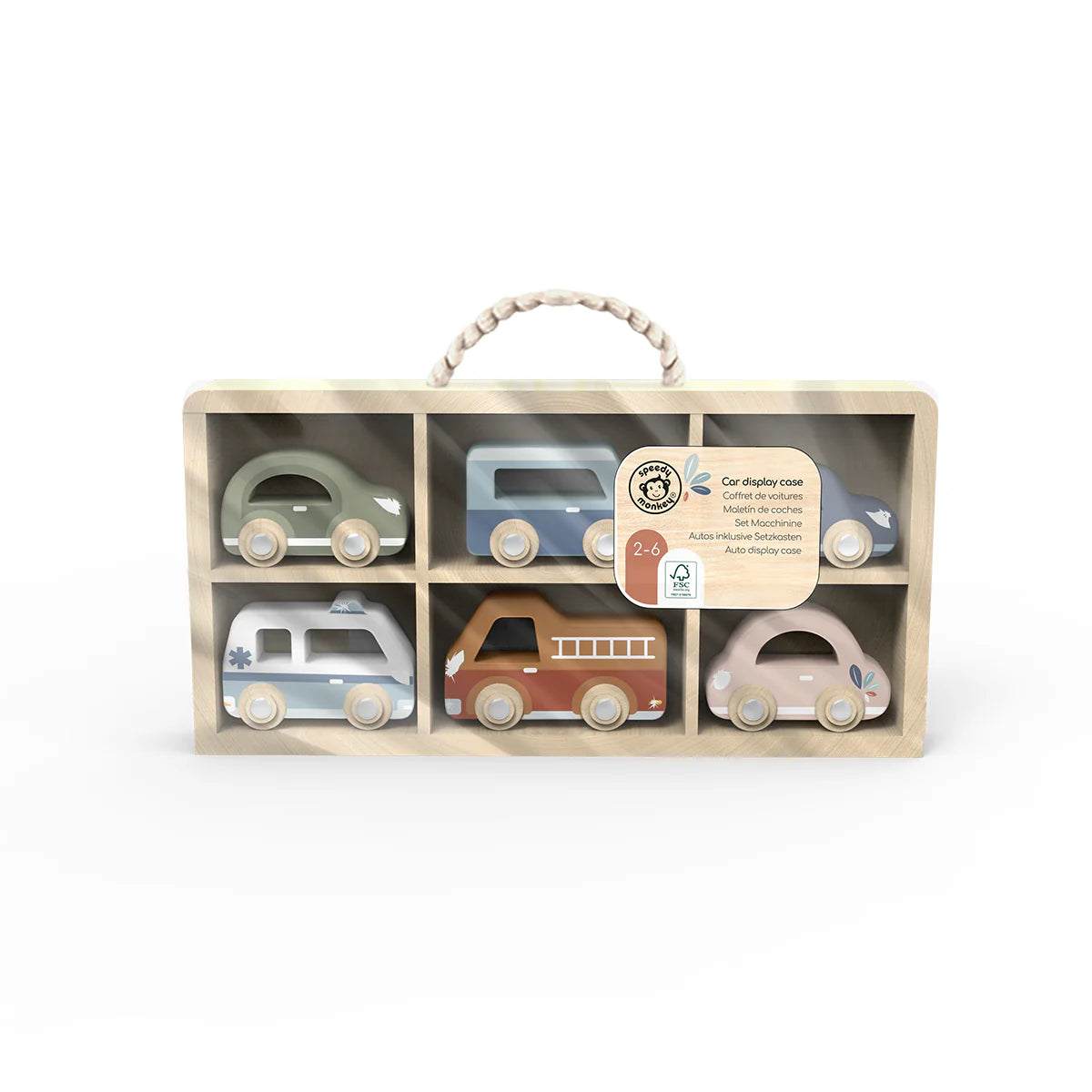 Coffret en bois | 6 véhicules