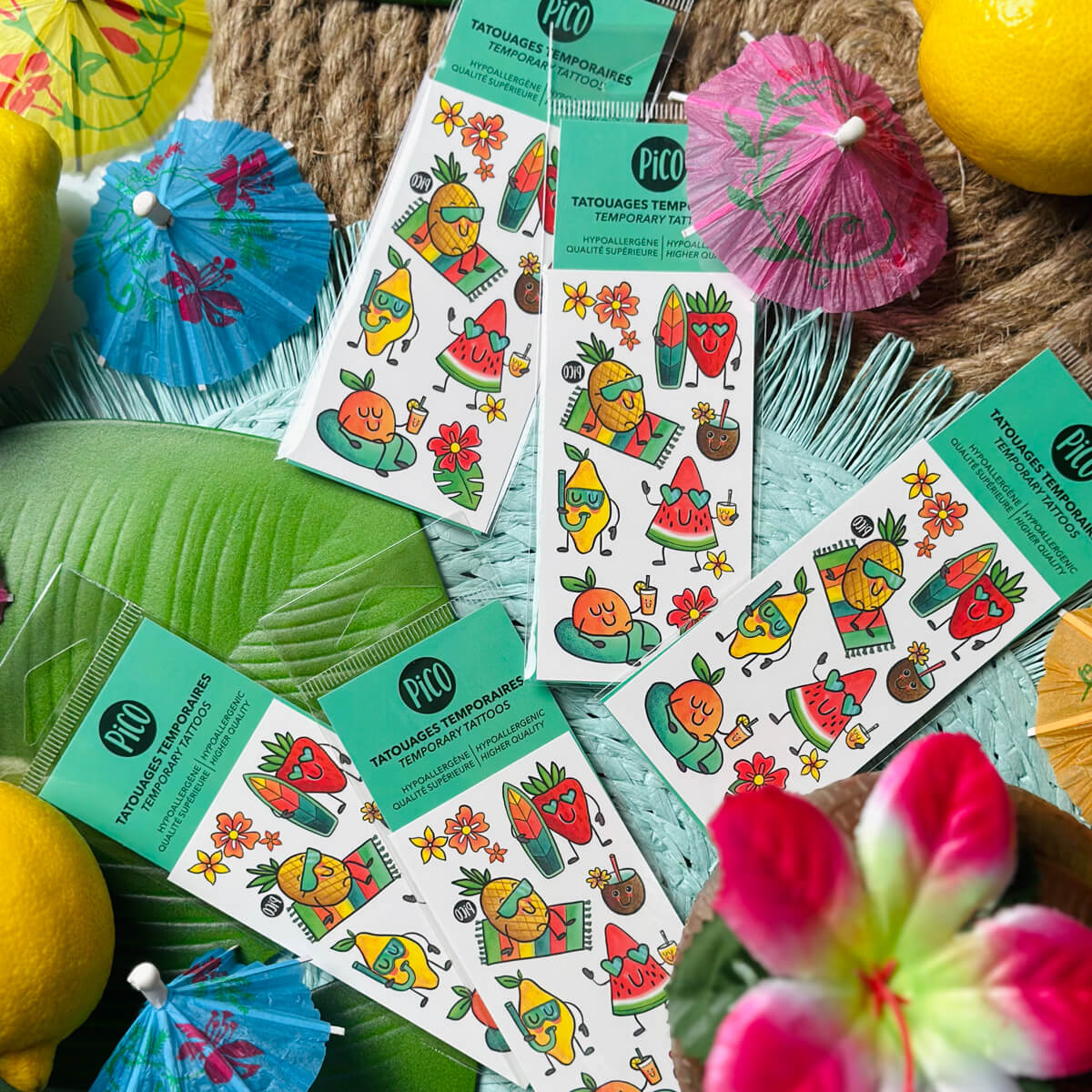 Tatouages temporaires | Fruits à la plage