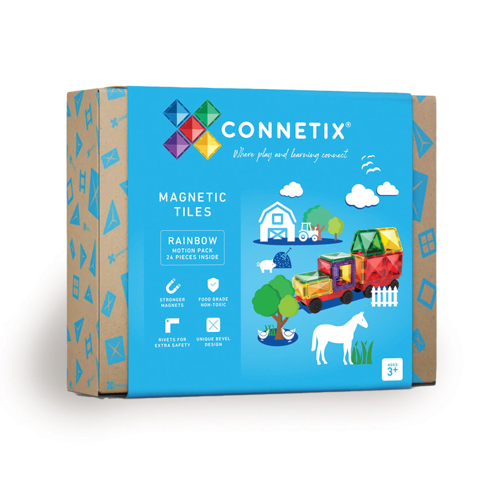 Tuiles magnétiques Connetix | Rainbow motion pack | 24 pc