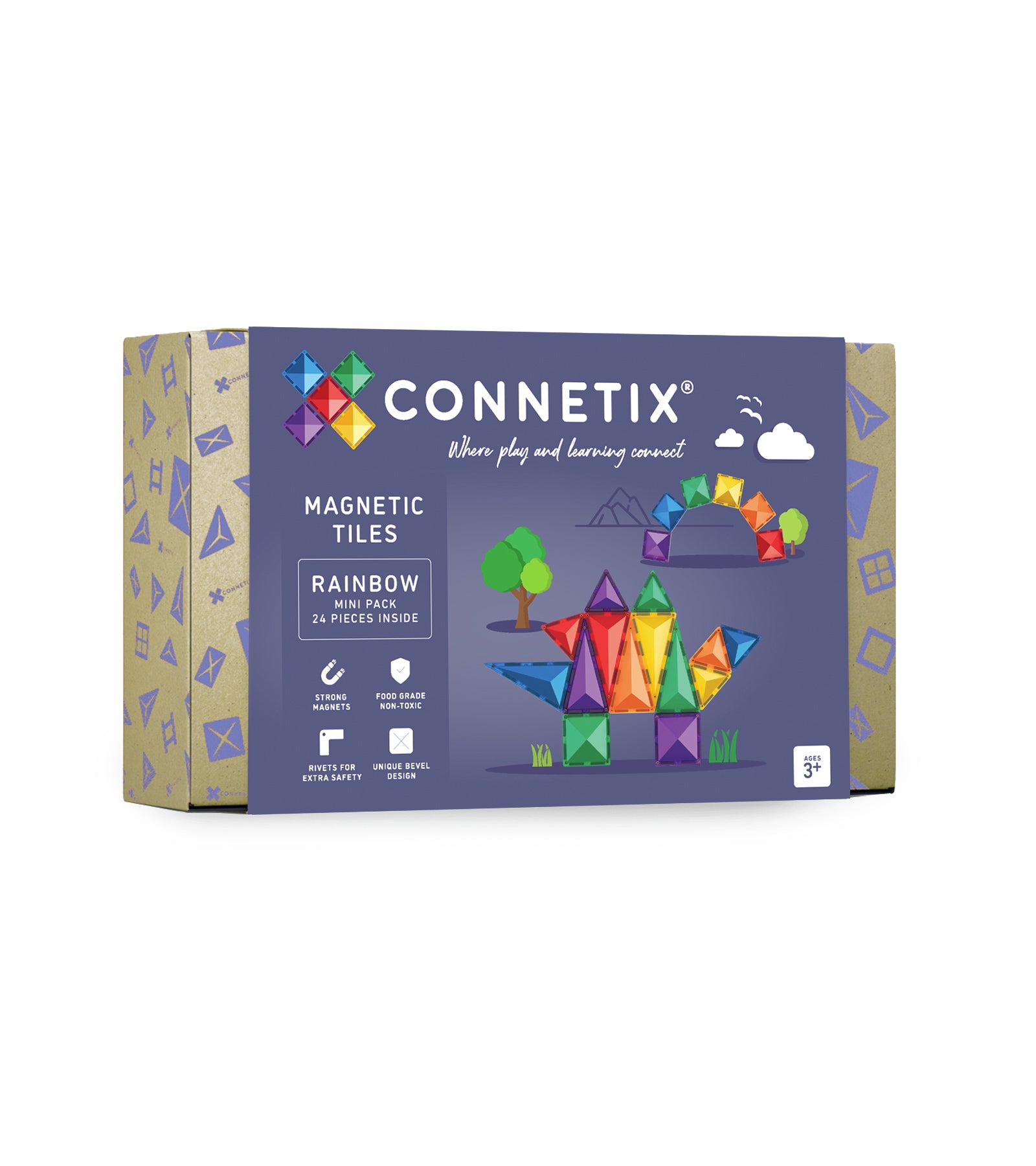 Tuiles magnétiques Connetix | Rainbow mini pack | 24 pc