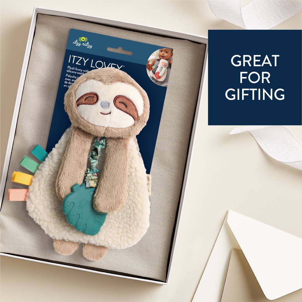 Peluche avec jouet de dentition | Itzy Friends Lovey™ Théo l'Ours