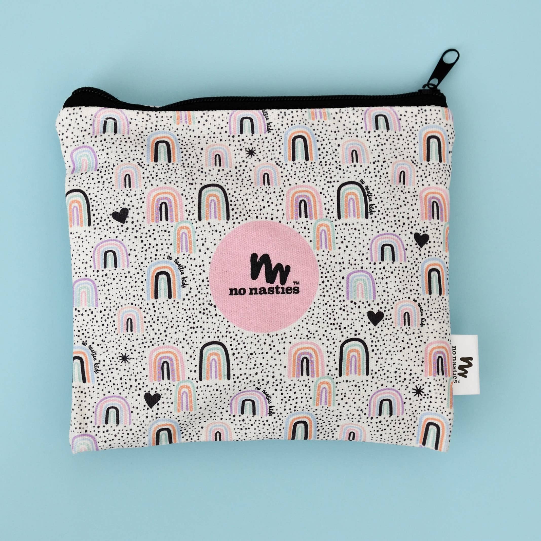 Trousse à maquillage en coton arc-en-ciel No Nasties Kids