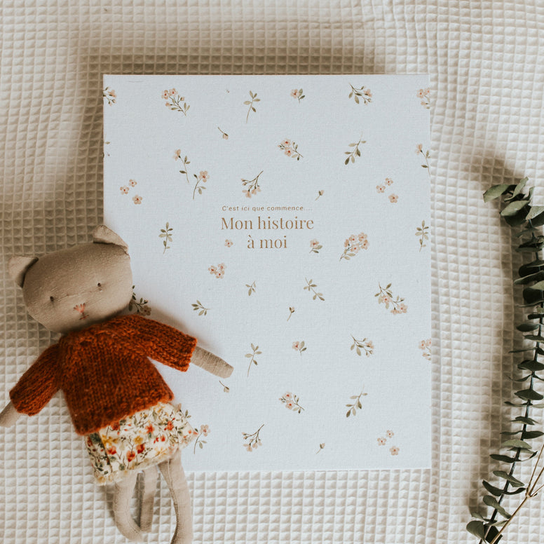 Livre de bébé | Floral beige