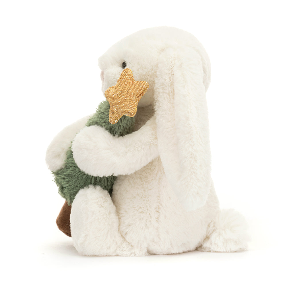 Peluche Jellycat | Lapin bashful avec sapin de Noël | Petit