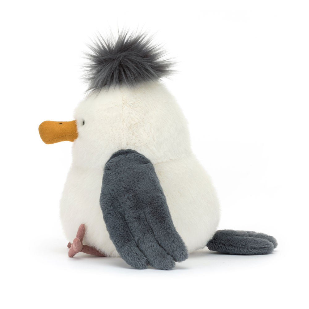 Chip Seagull Jellycat – peluche goéland drôle et rare, douce et de collection, disponible chez Olie & co Montréal -Jellycat Chip Seagull – funny and rare collectible seagull plush, ultra-soft, available at Olie & co Montreal