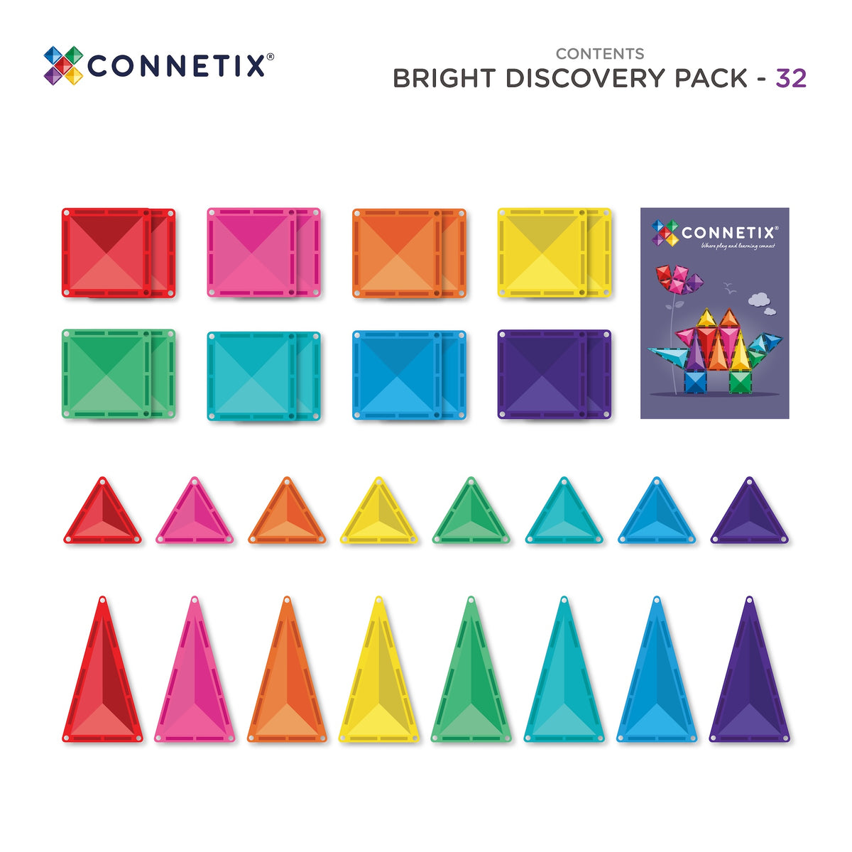 Tuiles magnétiques | Ensemble découverte Bright 32 pcs