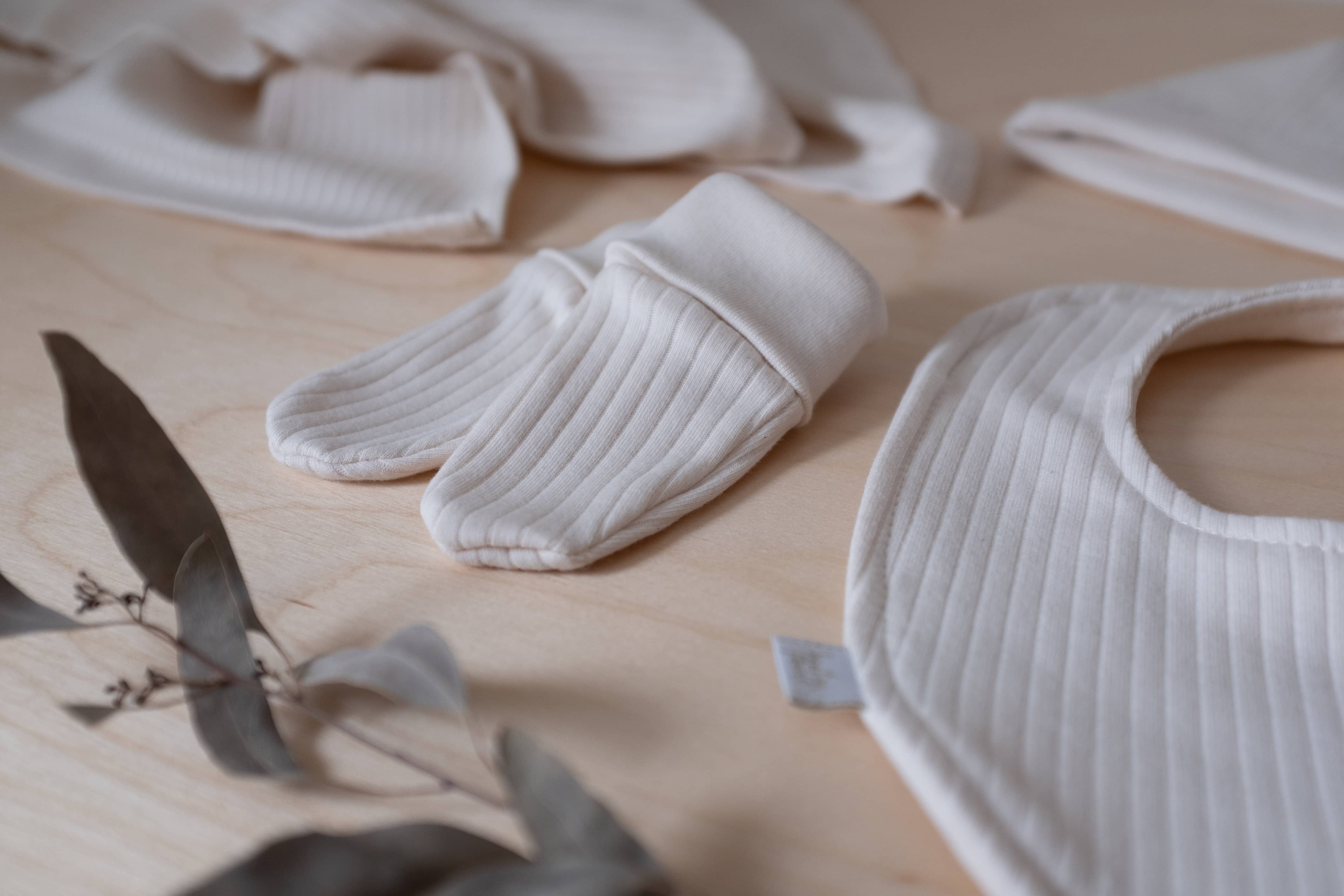 Ensemble de mitaines & chapeau | Coton organique | Naturel