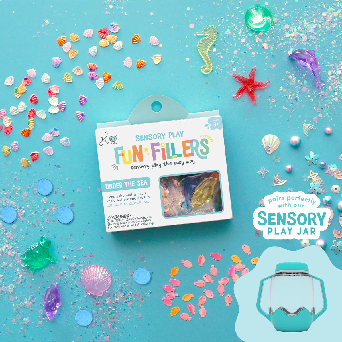 Confettis pour pot lumineux sensoriel | Fun Fillers | Sous la mer