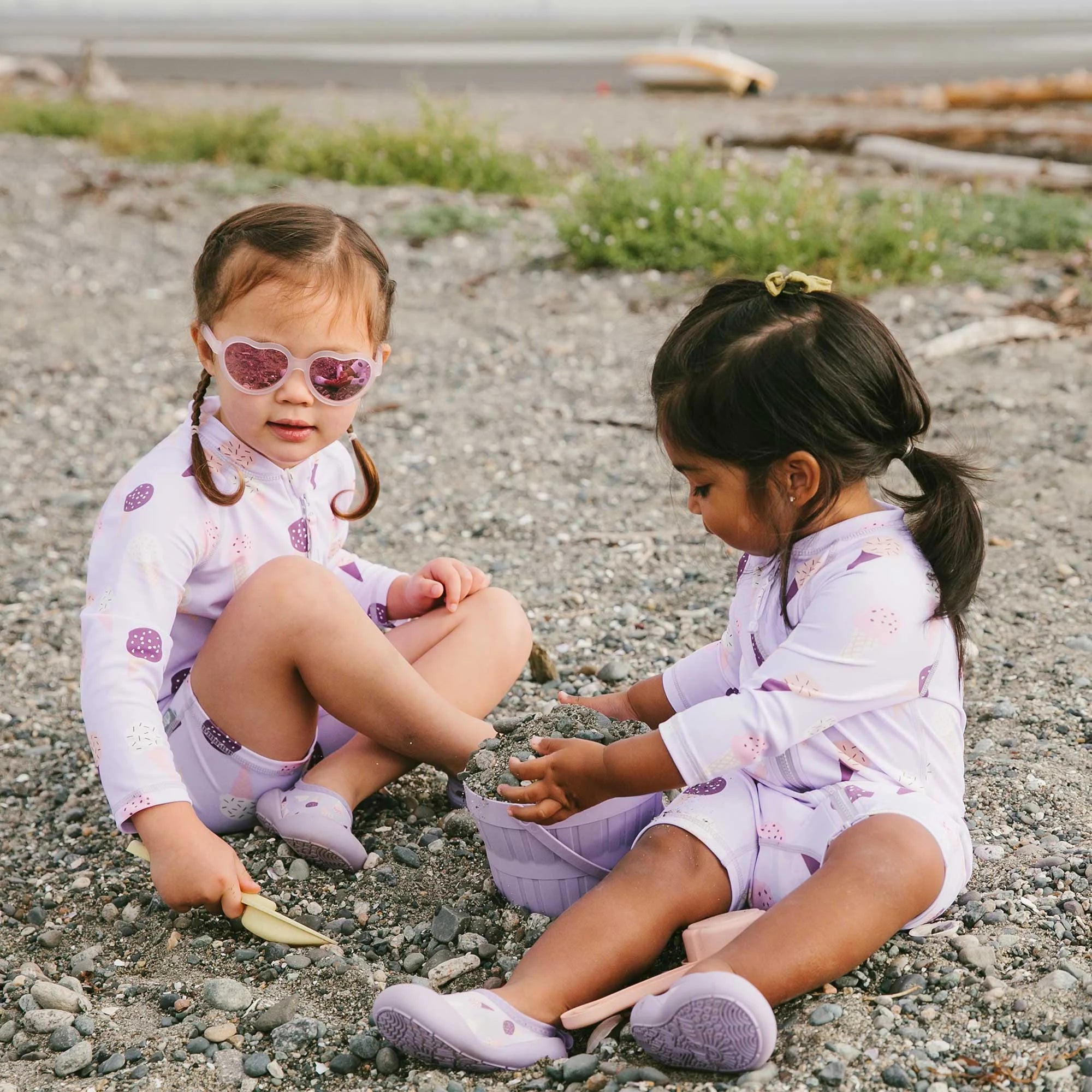 Lunettes de soleil polarisées coeur pour enfants | Lavande givrée