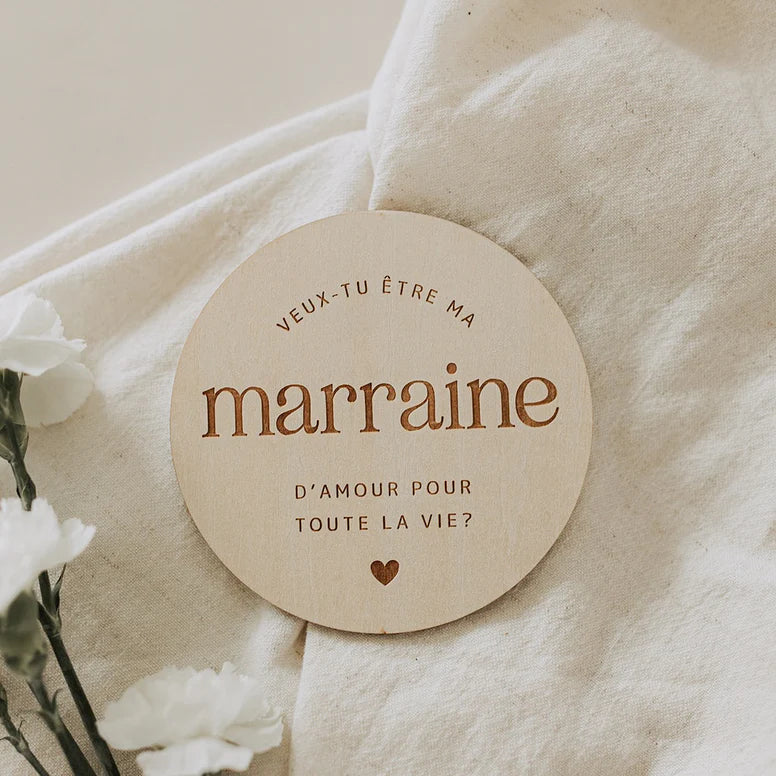 Wooden Pastille | Veux-tu être ma marraine?