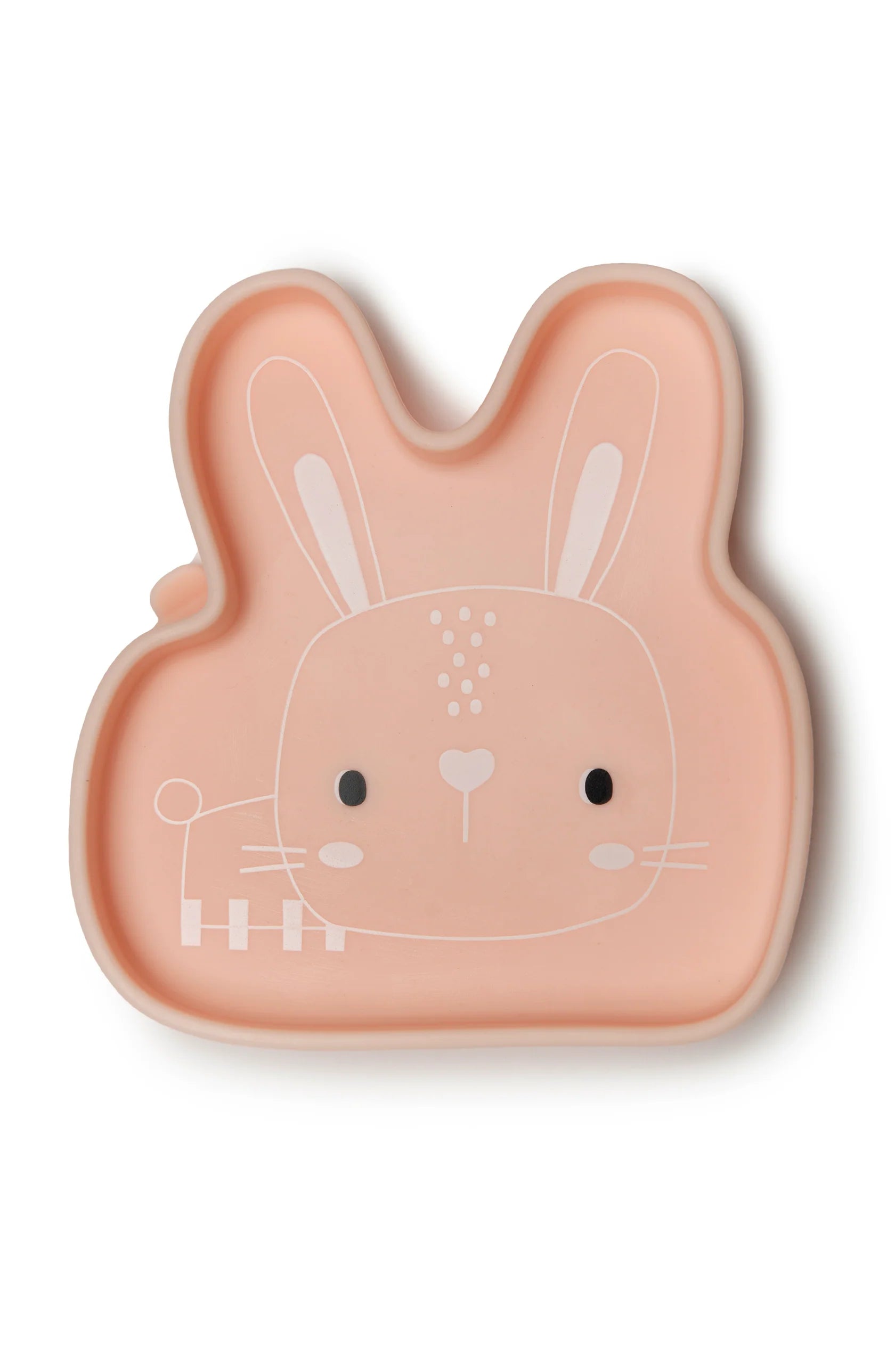 Assiette à collation en silicone | Lapin rose