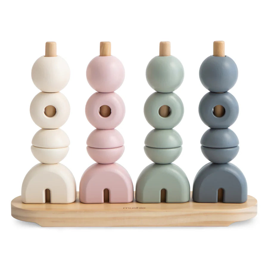 Stacking toy | Wooden multi shape stacker