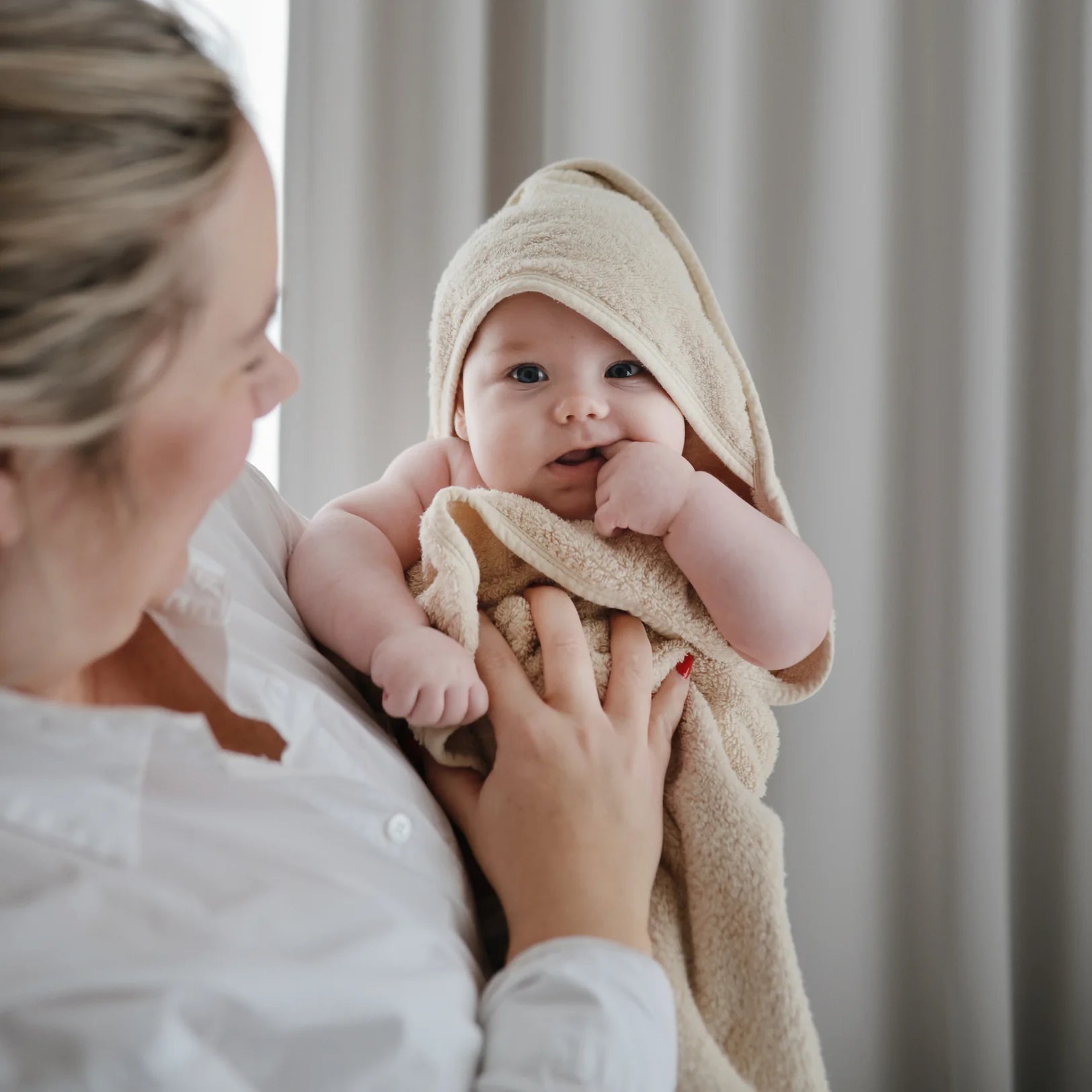 Sortie de bain à capuchon | Beige