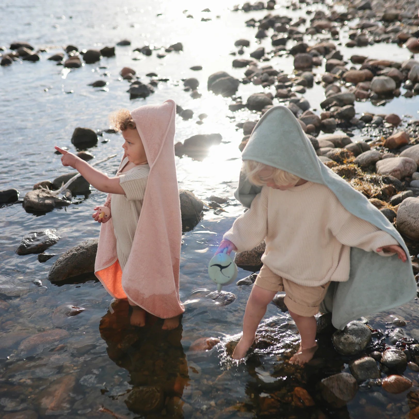 Sortie de bain à capuchon | Blush