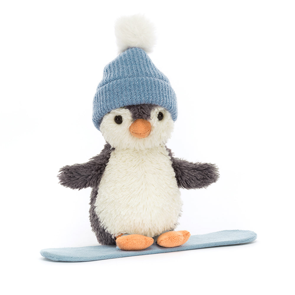 Peluche Jellycat | Pingouin peanut en planche à neige