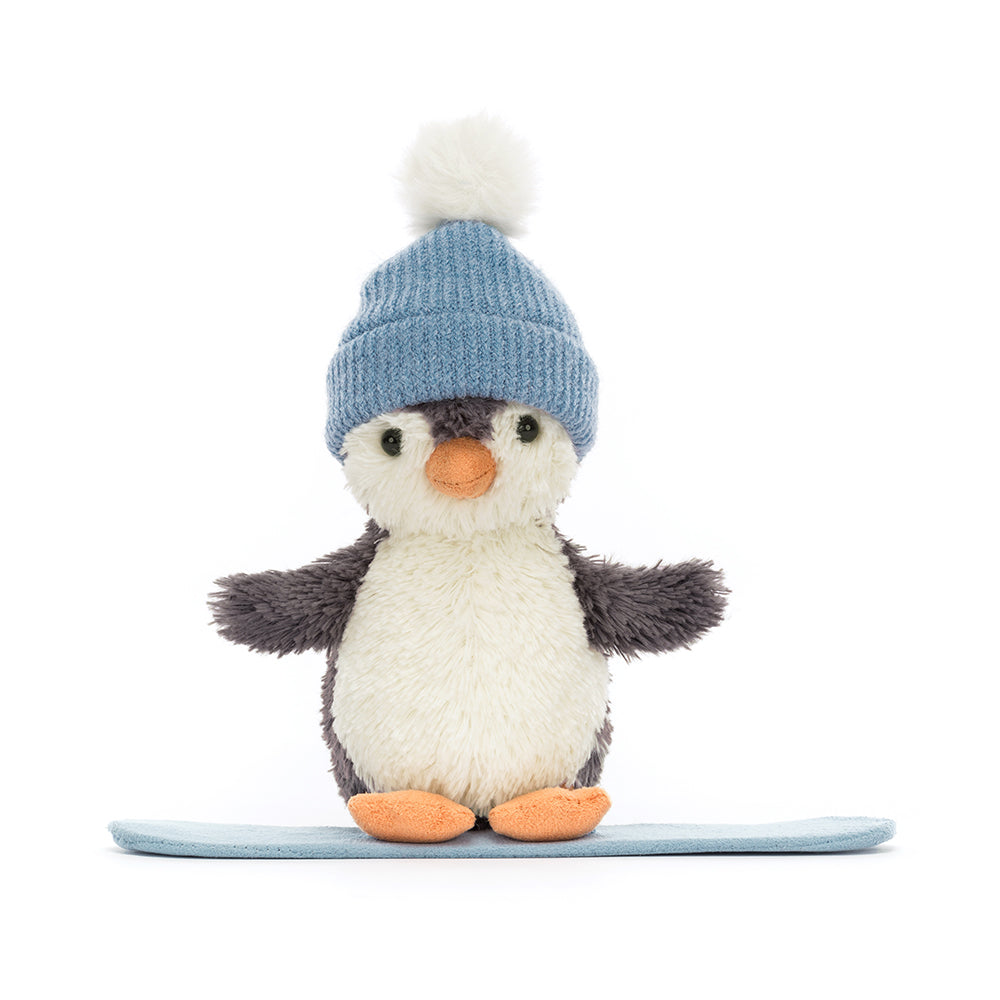 Peluche Jellycat | Pingouin peanut en planche à neige