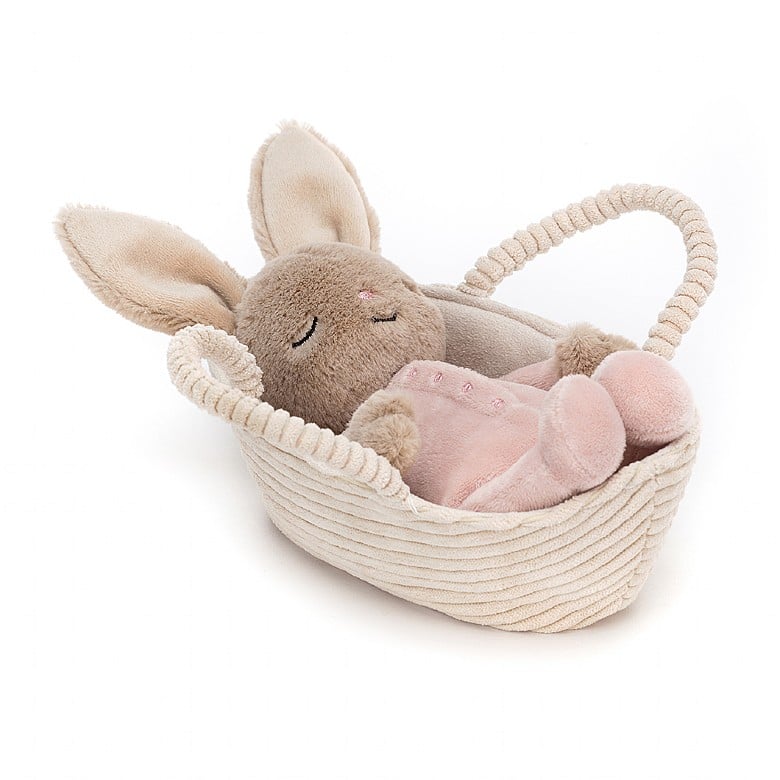 Peluche | Lapin dans son petit berceau | Petit