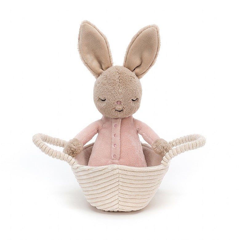 Peluche | Lapin dans son petit berceau | Petit