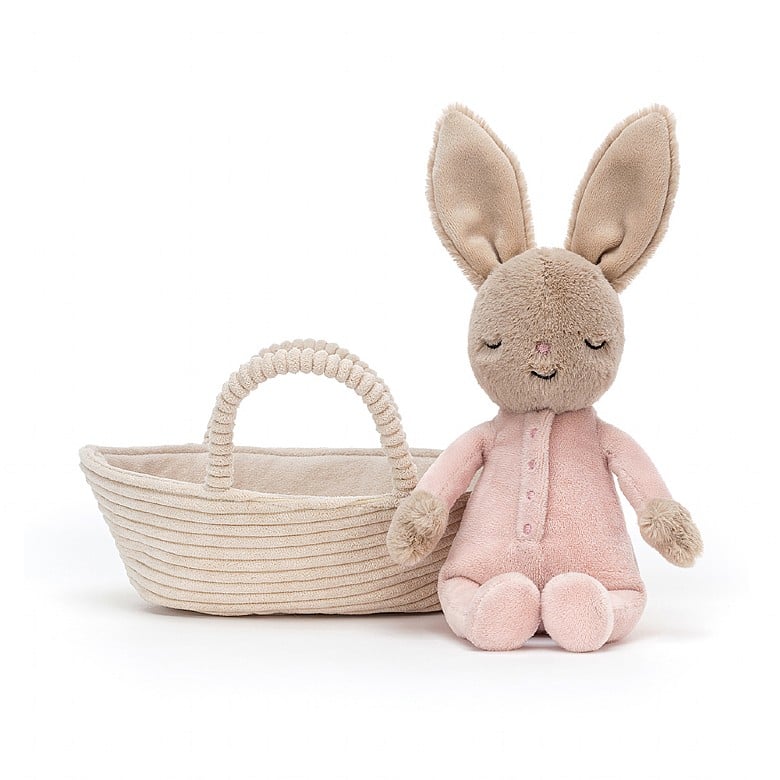 Peluche | Lapin dans son petit berceau | Petit