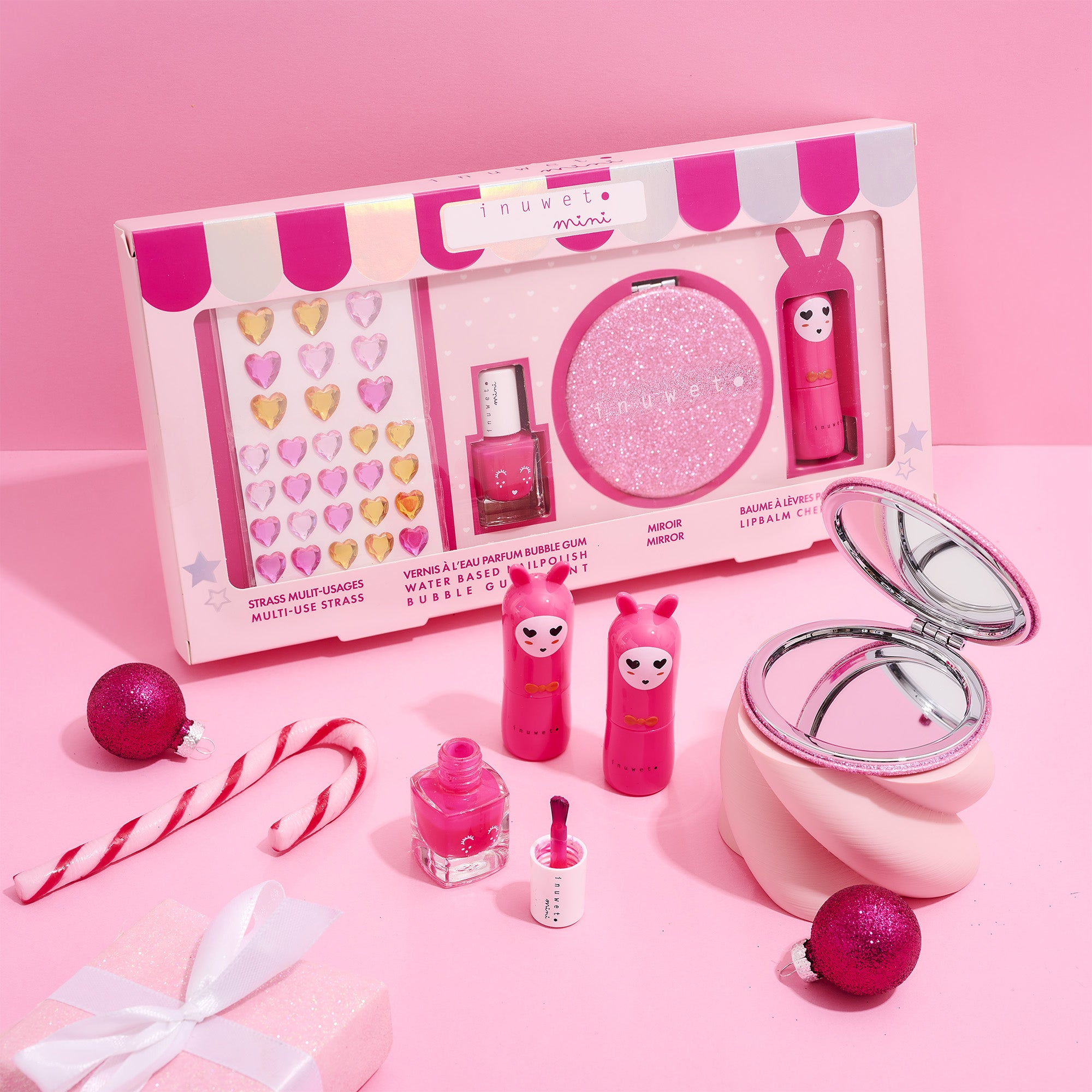 Coffret rose scintillant | Baume cerise & vernis à la fraise