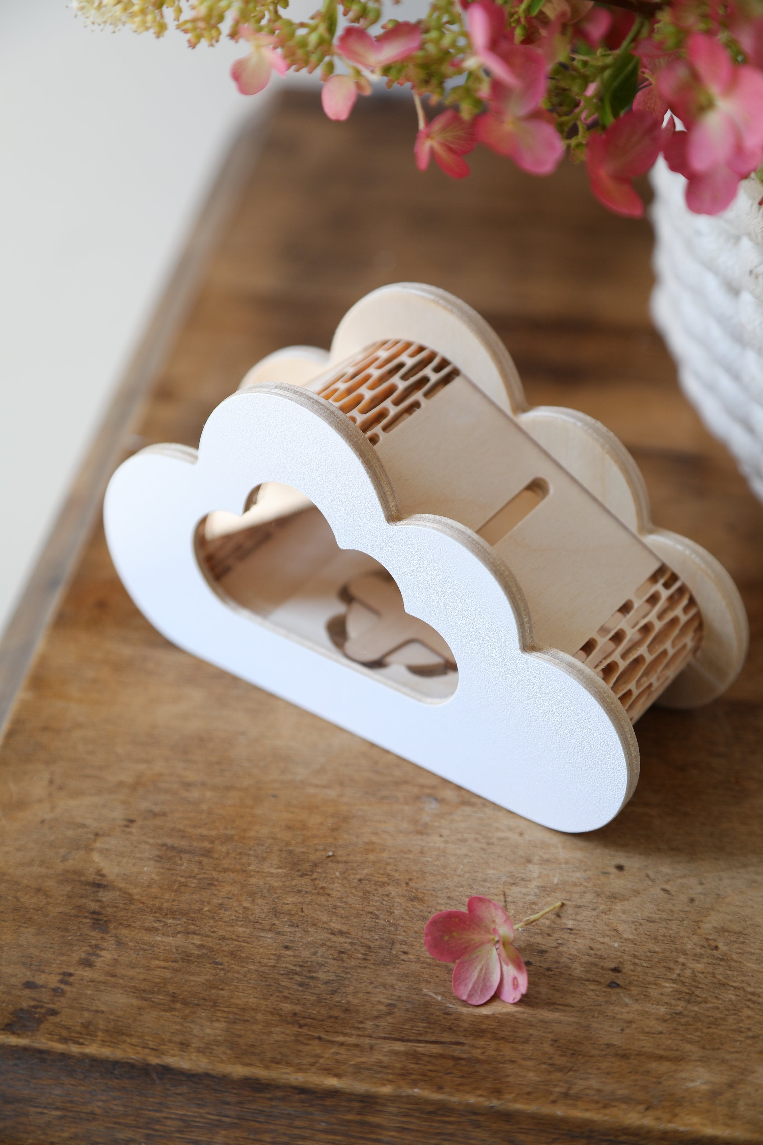 Tirelire en bois | Nuage blanc