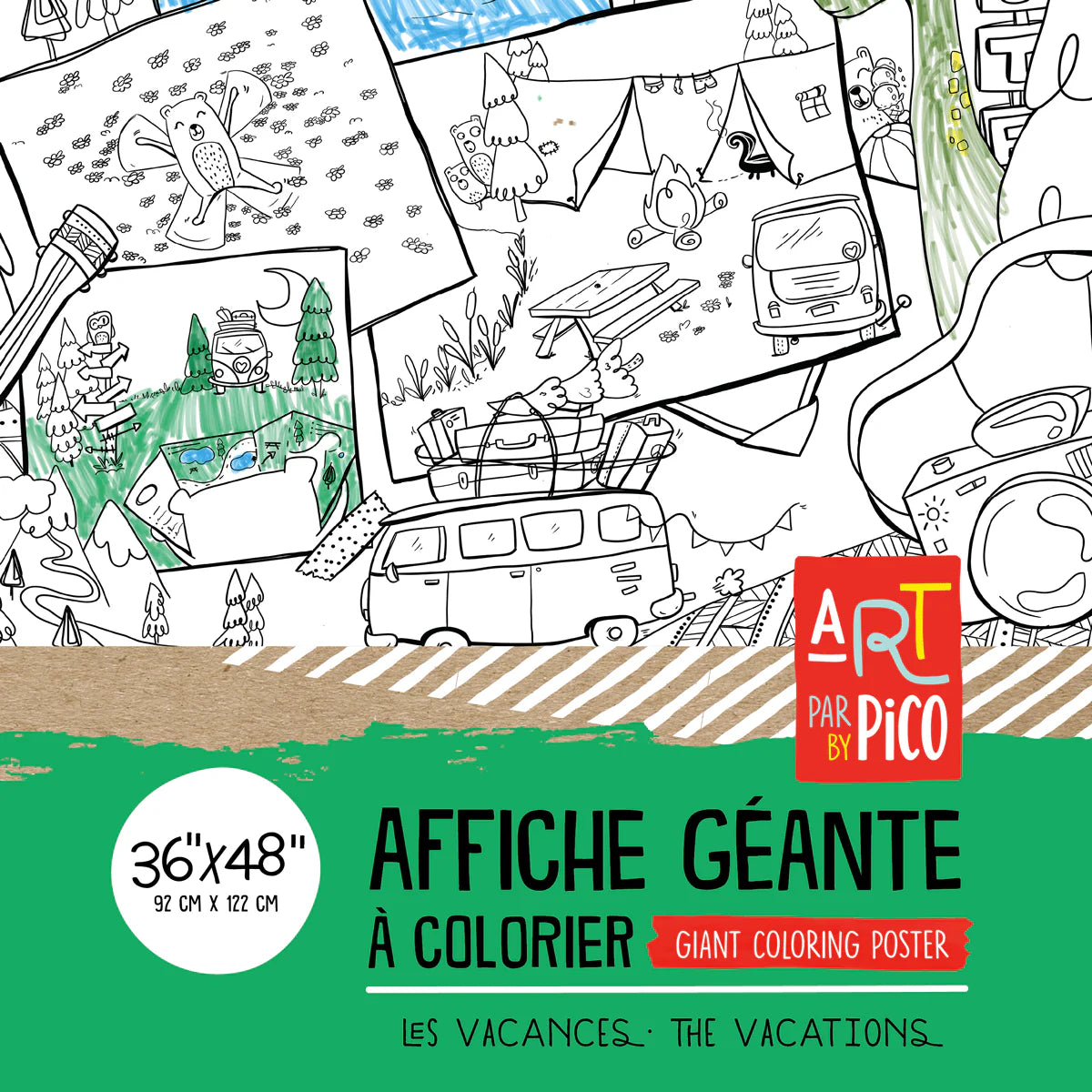 Affiche géante à colorier | Les vacances