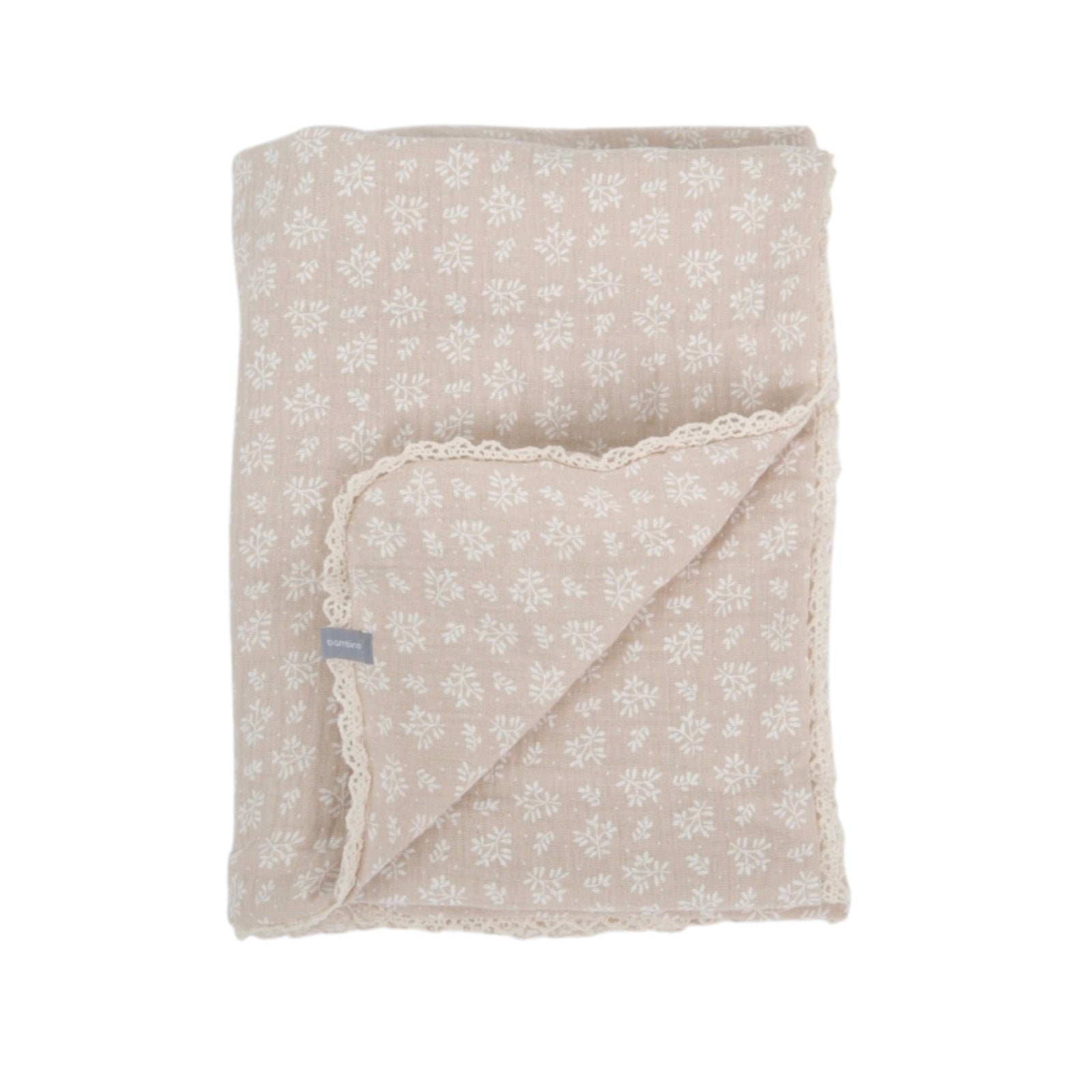 Coton Muslin Comforter | Beige & lace