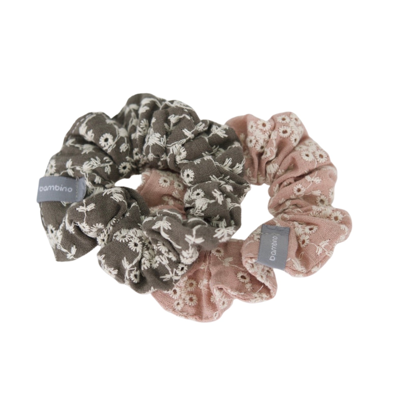 Chouchou élastique enfant | Broderie vintage kaki