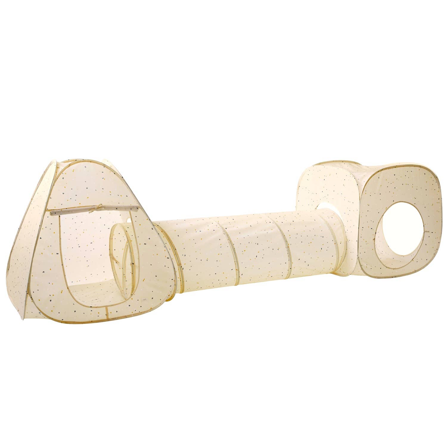 Recycled fabric 3-in-1 play tent & tunnel set | Terrazzo Beige