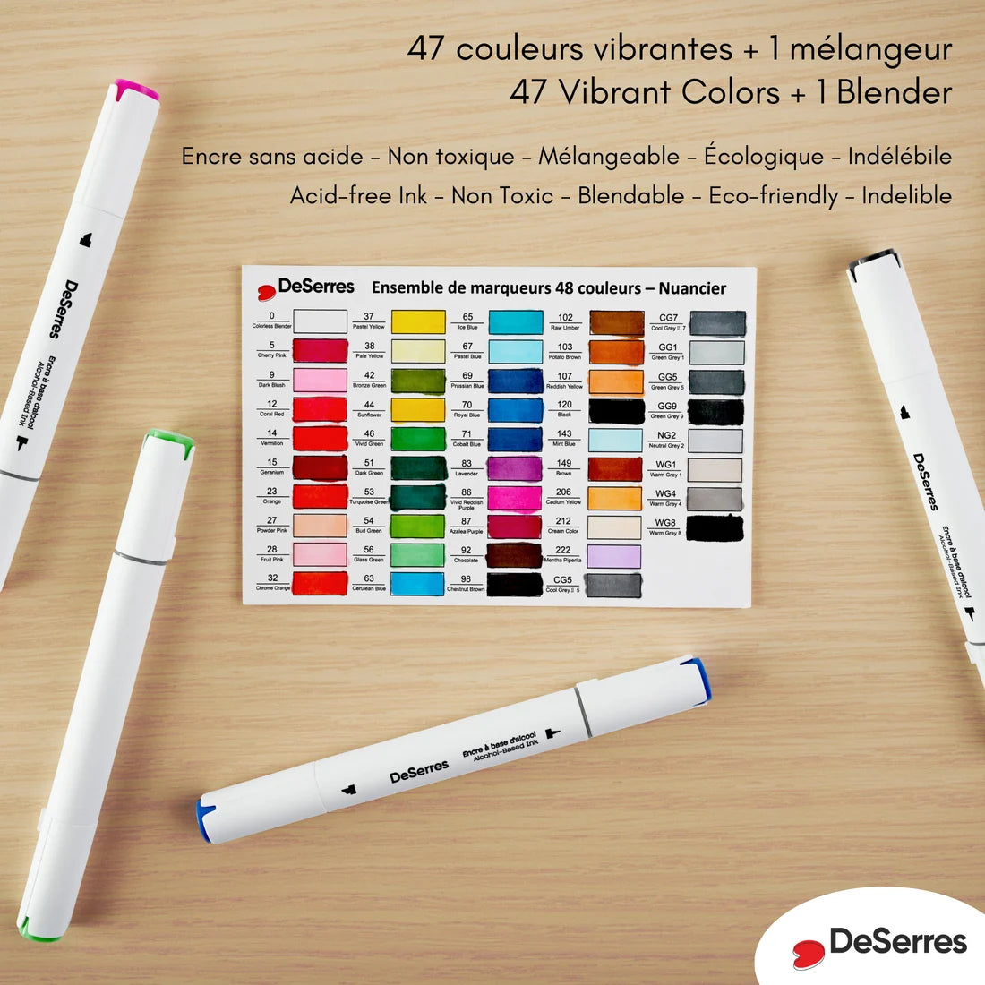 Set of 48 Dual-Tip Alcohol Markers