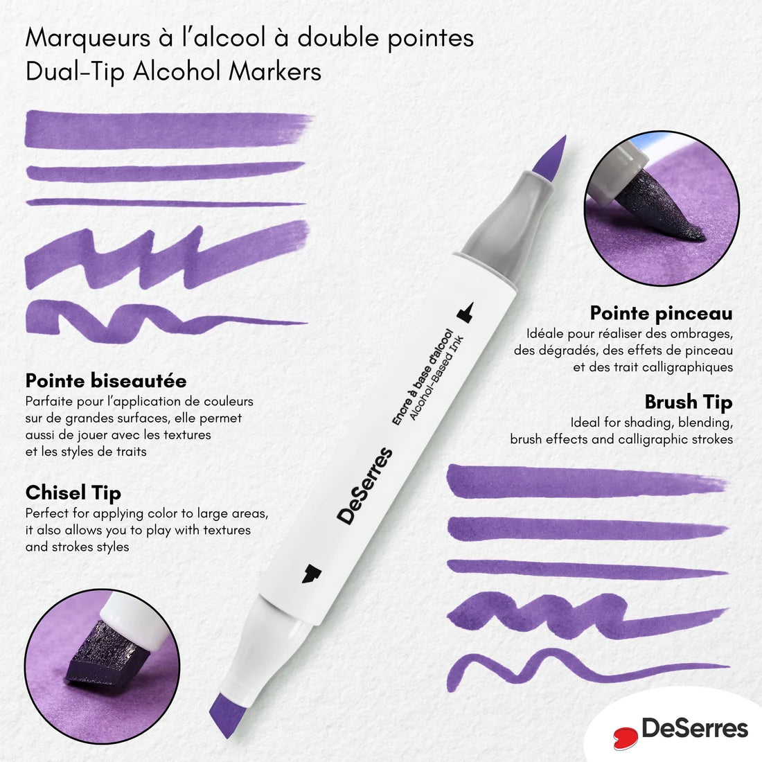 Ensemble de marqueurs à l'alcool | Pastel 6 pièces
