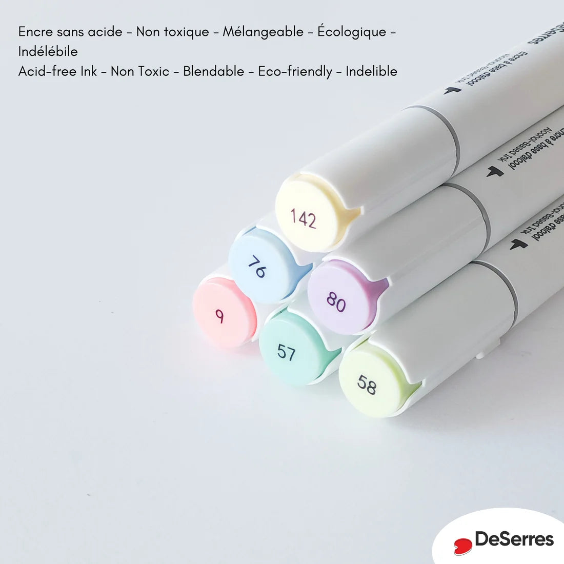 Ensemble de marqueurs à l'alcool | Pastel 6 pièces