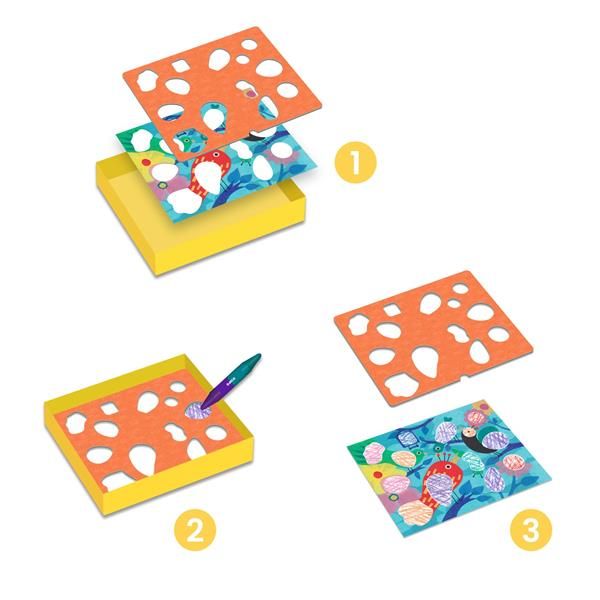 Colouring with stencil | Birdie & Co