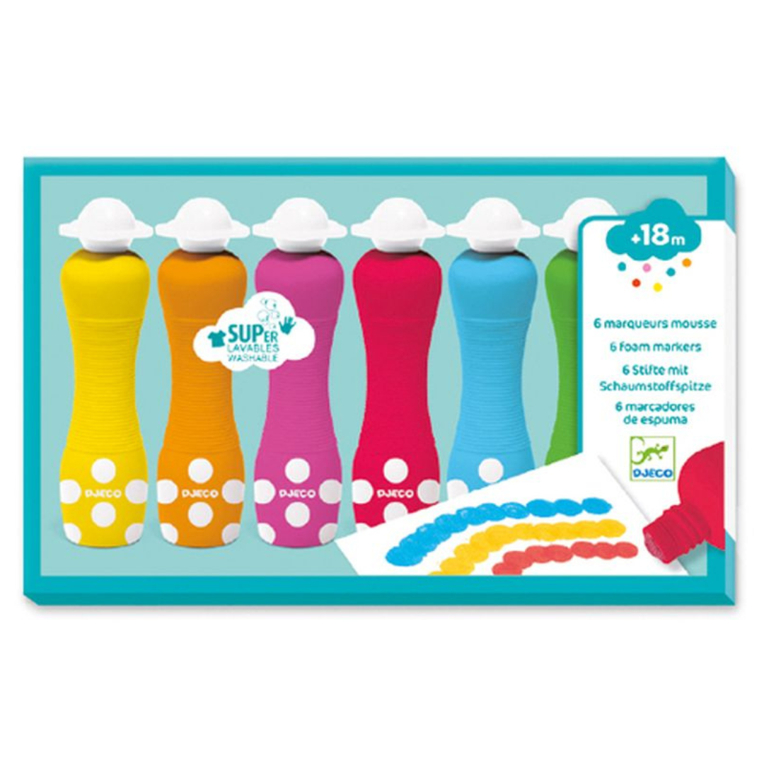 Ensemble de marqueurs mousse | 6 couleurs