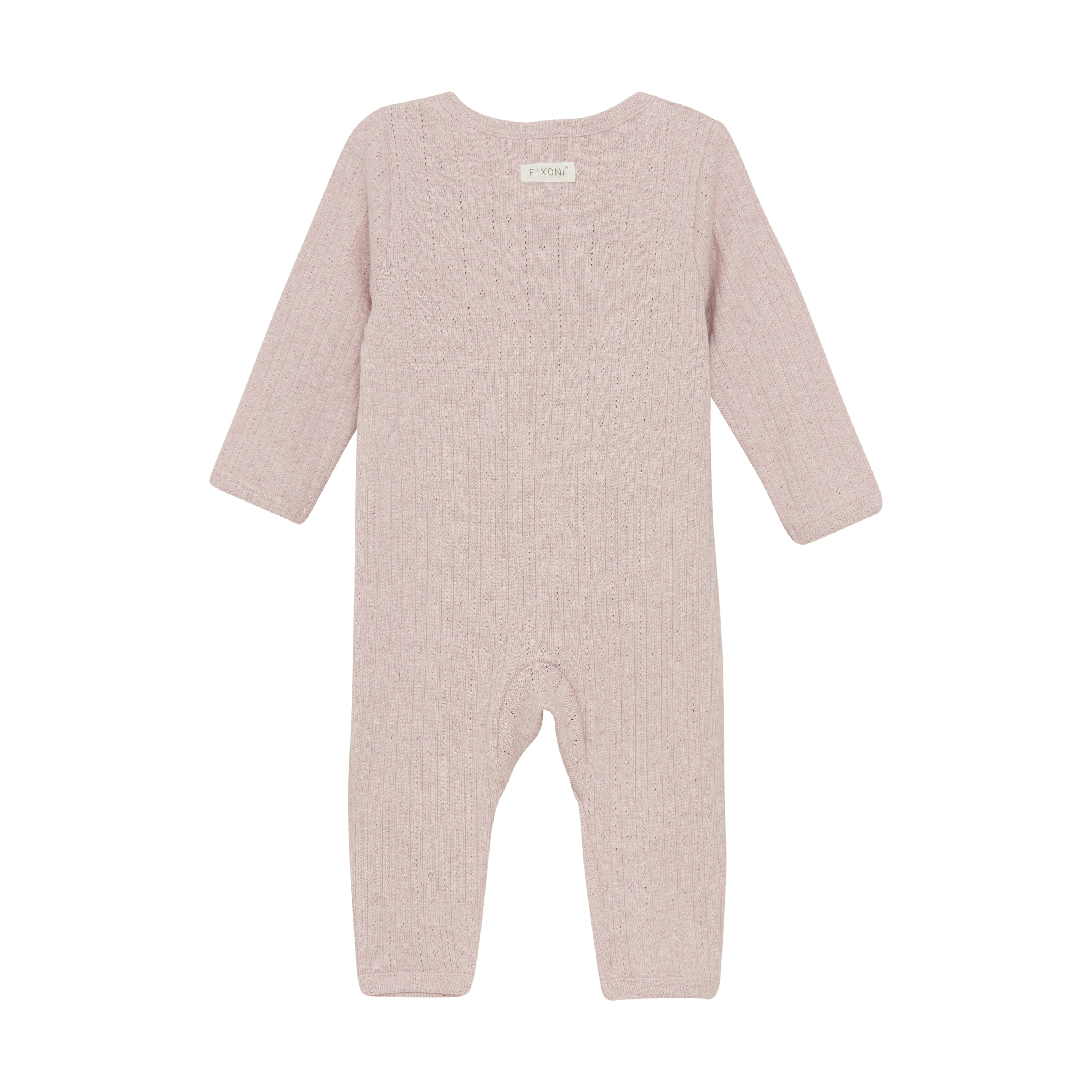 Barboteuse Fixoni vieux rose – coton biologique certifié GOTS, douce et pratique avec boutons-pression avant, Olie & co