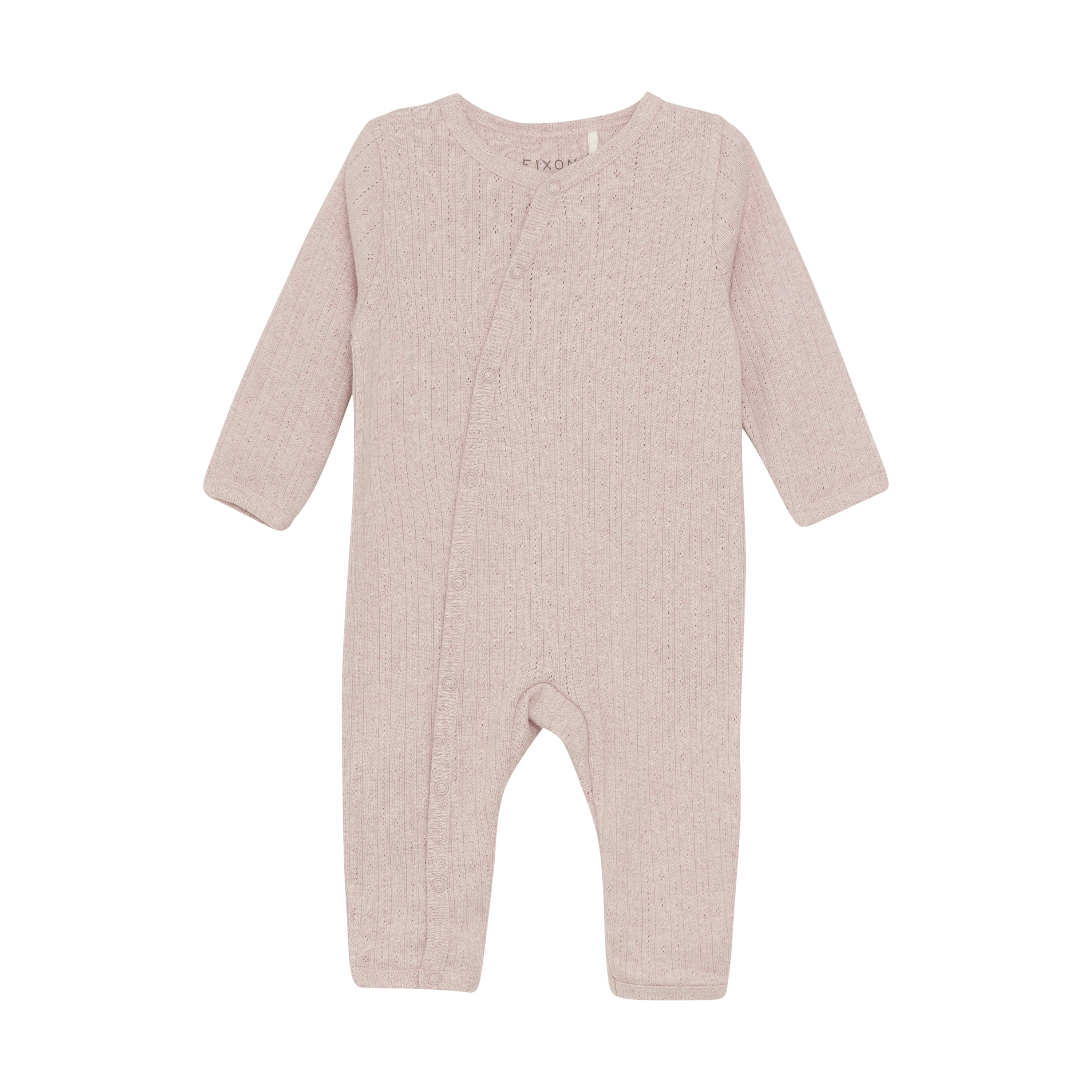 Barboteuse Fixoni vieux rose – coton biologique certifié GOTS, douce et pratique avec boutons-pression avant, Olie & co