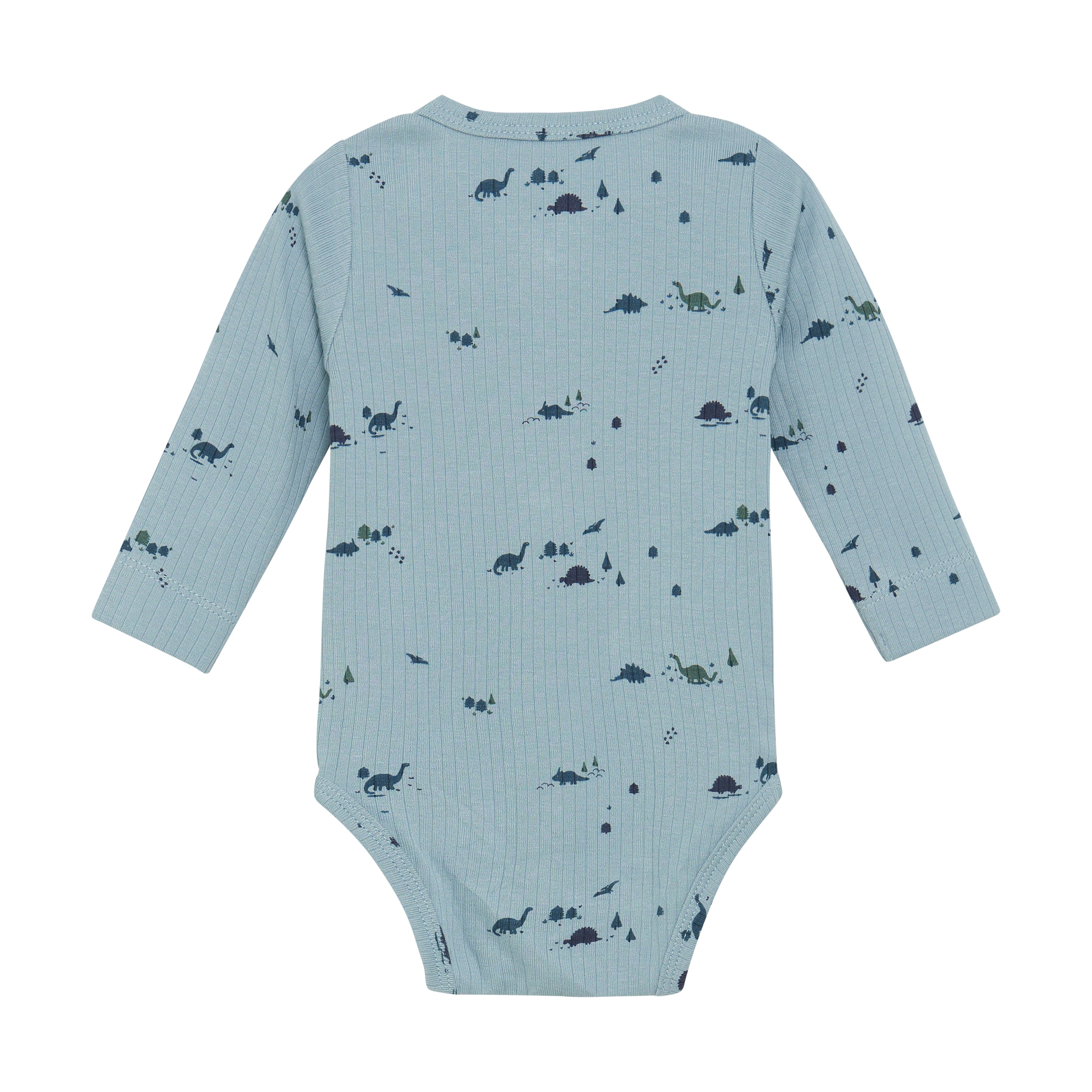 Cache-couche Dinos Fixoni – body bébé à manches longues doux et certifié OEKO-TEX®, imprimé dinosaures, Olie & co